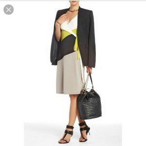 BCBG MaxAzria Greer Dress Green Black Gray White